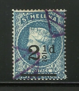 St Helena Victoria Early 6d Blue Surcharge 2 1/2d Classic Stamp Old Collection - Picture 1 of 1