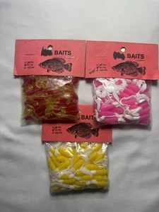 3 Packs 150ct Total Of Crappie Grub Soft Baits Variety Of Colors - Picture 1 of 4