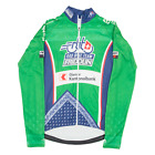 TZAMO Cycling Shirt Full Zip Mens Jersey Green Long Sleeve High Neck M