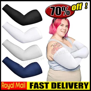 Cooling Arm Sleeves for Men & Women UV Sun Protection Sports Sleeve Tattoo Cover - Picture 1 of 19