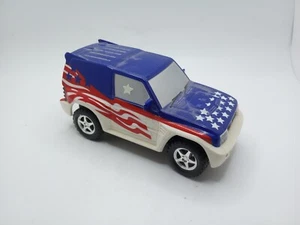 #AB) Tyco RC Car 49mhz SUV Flag Red White Blue Untested No Remote - Picture 1 of 4