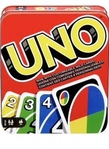 Card Game Uno party uno wild Family Kids Card Game Present Gift with Metal Tin - Picture 1 of 2