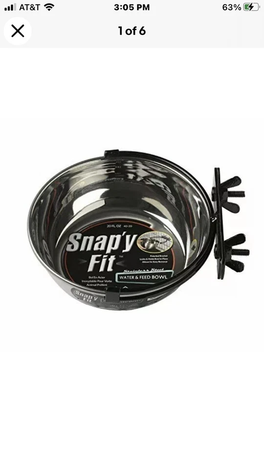 Tazón de comida MidWest Homes for Pets Snap'y Fit | Tazón para mascotas 20 oz. 2,5 tazas | Perro... Foto 1 de 1