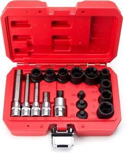 17Pc Master Brake Caliper 5 Point, 10 Point, Hex & Socket Set W/Case - Picture 1 of 6