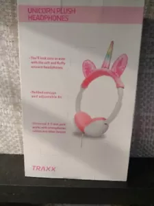 Nuevos auriculares universales ajustables de felpa unicornio rosa TRAXX ARCO IRIS - Imagen 1 de 2