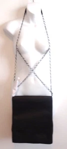 Bolso de hombro cruzado de cuero para mujer Theyskens' Theory nuevo sin etiquetas 695 negro irg - Imagen 1 de 12