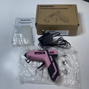 WORKPRO Cordless Hot Melt Glue Gun, Rechargeable Fast Preheating PINK - Bild 1 von 5