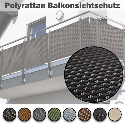 Balkon-Sichtschutz Zaunsichtschutz Polyrattan auf Maß 1 - 20 m L x 60 - 120 cm H - Bild 1 von 4