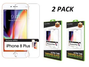 Tempered Glass Screen Protector for Apple iPhone 8 Plus, 7 Plus, 6 Plus - 2 PACK - Picture 1 of 6