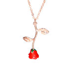  Collier femme rose pendentif fleur collier chaîne charme bijoux