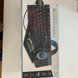 Smartgear 4 Piece LED PC Gaming Bundle Keyboard + Headphones W/Mic + Mouse + Pad - Picture 1 of 5