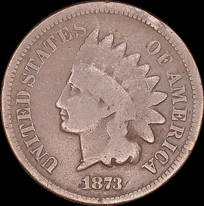 1873 1C Indian Head Cent Open 3 Uncertified Circulated BN - Picture 1 of 2