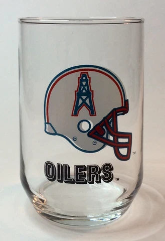 VTG HOUSTON OILERS NFL TUMBLER ROCKS DRINKING GLASS 4-3/4” TALL Cover