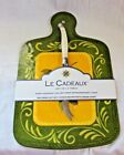 New Le Cadeaux Olive Branch Cheese Fruit Board Laguille Bee Knife Spreader Set