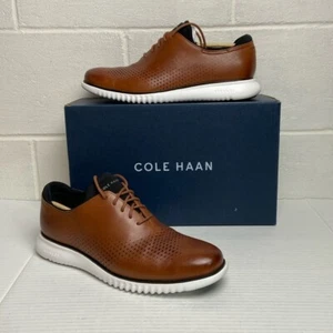 NEW Cole Haan 2 ZeroGrand LSR Wingtip Oxford C27879 Size 10.5M British Tan/Ivory - Picture 1 of 12