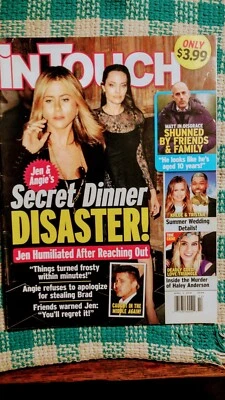 Intouch Magazine Jen and Angie's Secret Dinner Disaster April 2 2018 - Image 1 of 4