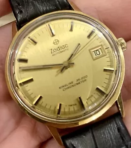 ✅ ZODIAC Kingline - Enchapado en Oro - Automático - Raro Reloj SUIZO - DE COLECCIONISTA ✅ - Imagen 1 de 12