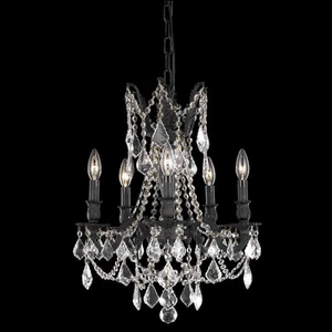 Elegant Lighting 9205D18/RC Rosalia 5 Light 18"W Crystal - Bronze - Picture 1 of 9