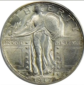 1917 D 25C NGC MS 63 Type 1 Standing Liberty Silver Quarter, Better Date Coin - Picture 1 of 4
