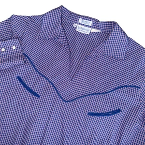 VTG Levi Strauss Co 70s Western Plaid Cuff Snap Shirt Women Size 10 Blue Rodeo - Picture 1 of 11