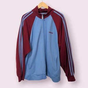 Vintage Adidas Track Jacket Mens L/XL Claret Blue Tracksuit Top 2004 - Picture 1 of 10