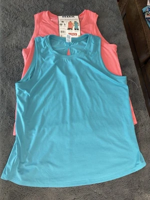 Paquete de 2 tanques RBX Active de punto suave dobladillo alto bajo ¡NUEVOS con etiquetas! Foto 1 de 4