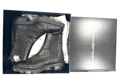 alexander wang boots 37 black snake, slightly worn excellent condition with box. - Image 1 of 4