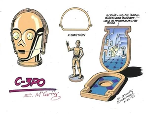 Star Wars C-3PO & LEIA Programmierung R2D2 GALOOB X-Section Color Guide E. McCarthy - Bild 1 von 2