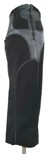 GUCCI STUNNING DESIGNER Panelled Charcoal & Black Silk Satin Pencil Skirt. 10/42 - Picture 1 of 12