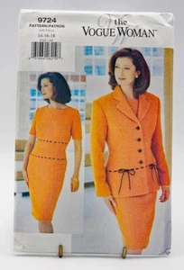 Pattern Misses Fitted Jacket and Dress Size 14-18 Vogue 9724 - Imagen 1 de 2