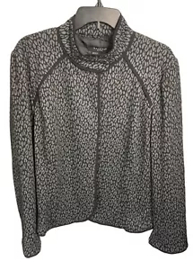 Sandro Sportswear Blazer Jacket Size XL Leopard Print Black Button Closure - Picture 1 of 3