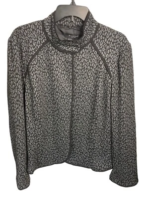 Sandro Sportswear 开衫夹克 XL 码豹纹黑色纽扣闭合 — 第 1/3 张图片