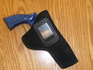 Funda ocultadora de cuero BLACK-IWB ¡Calidad EE. UU.! Smith K, L marco Ruger, Colt - Imagen 1 de 2