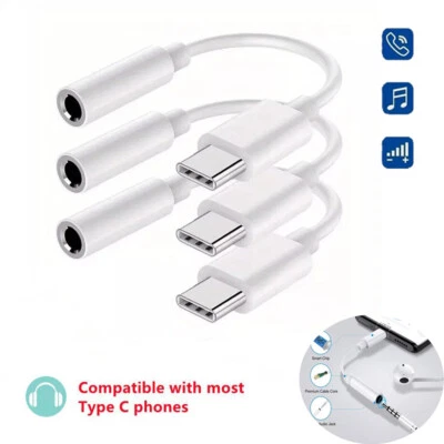 Plug and Play Type C Adapter to 3.5mm Aux Jack Headphone for Samsung/iPhone 16+ - Image 1 of 4