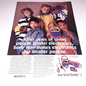 My First Sony 1987 Vintage Print Ad 2-Page 80s Toys Mattel Preschool - Picture 1 of 3
