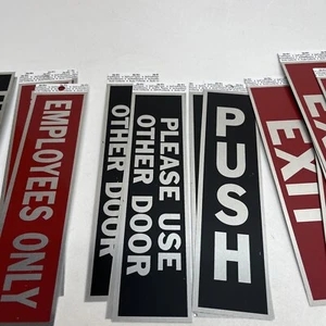 SIGNS self-adhesive Hy-Ko NEW black & red Rest Room Employees, BUSINESS SIGNS ๐ฅ - Picture 1 of 5