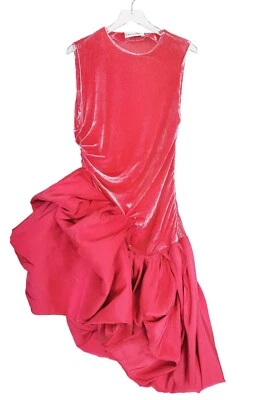 $5290 Oscar de la Renta Draped Velvet Silk Cocktail Prom Party Dress Pink Sz 10 - Image 1 of 4