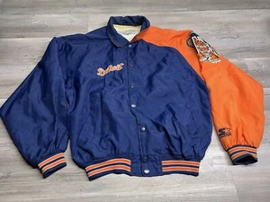 Vintage Detroit Tigers Snap Button Starter Jacket Sz M MLB Logo RARE Windbreaker - Picture 1 of 12