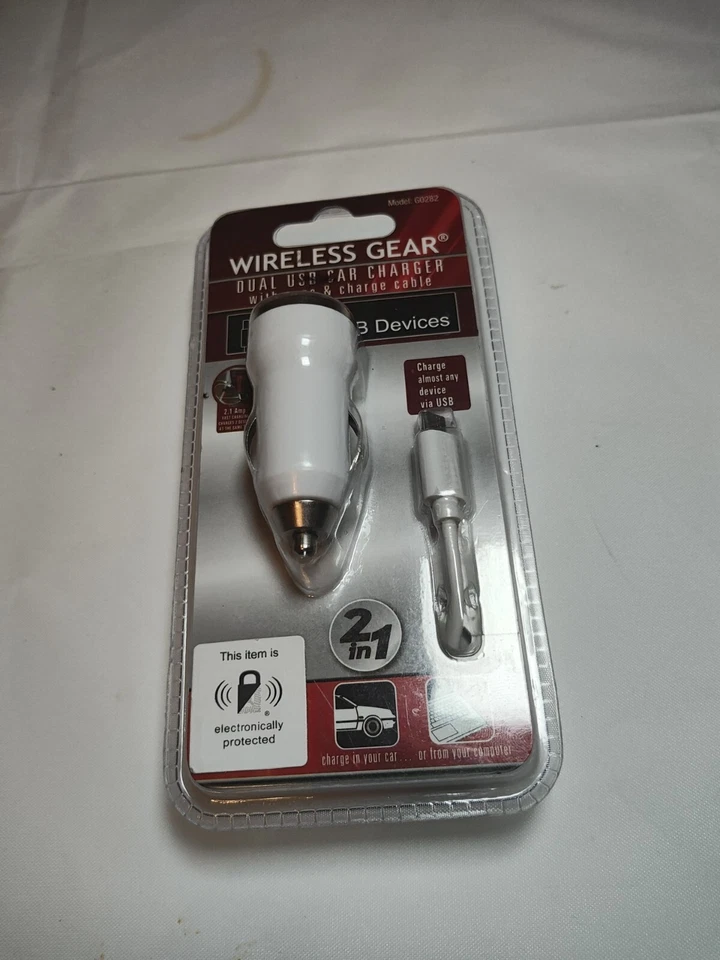 Беспроводное оборудование двойной USB автомобильное зарядное устройство + двойной USB-порт зарядное устройство переменного тока сотового телефона белый - Изображение 1 из 1