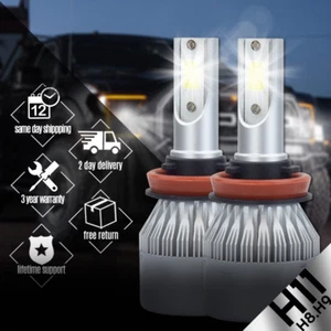 H11 H9 H8 1500W 225000LM CREE LED Headlight Kit Low Beam 6000K White High Power - Foto 1 di 12
