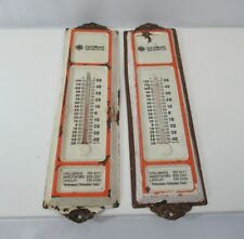 Metal Advertising Wall Thermometers Pair East Chilliwack Agricultural Group VTG