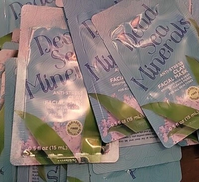 30 peças de máscara facial antiestresse para limpeza de poros Dead Sea Minerals 0,5 oz. - Imagem 1 de 4