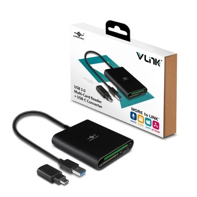 Vantec VLink USB 3.0 Multi-Card Reader plus USB-C converter - Image 1 of 4