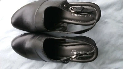 Novo em folha com caixa St. John's Bay salto estilingue bomba fivelas de couro preto 6M - Imagem 1 de 4