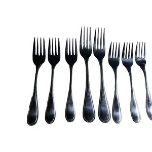 6 forchette per insalata 2 cene Orléans argento inox Giappone posate bordo perline otorinolaringoiatria 48 - Foto 1 di 8