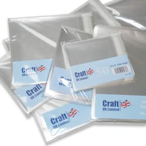 50 X Celofán Transparente Bolsas Para 15.2cm x en Blanco Saludos Tarjetas 794 - Imagen 1 de 3