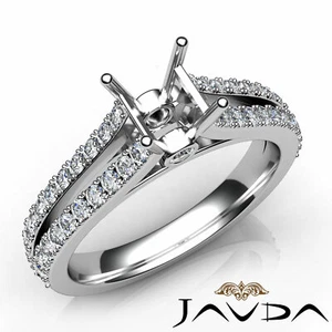 Princess Diamond Semi Mount Set Bridal Engagement Ring 18k White Gold 0.65 Ctw - Picture 1 of 12