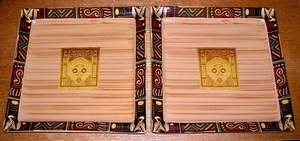 Set Of 2 Disney Park Adventureland Polynesian Resort Tiki Maui Ceramic Plates 9” - Picture 1 of 2