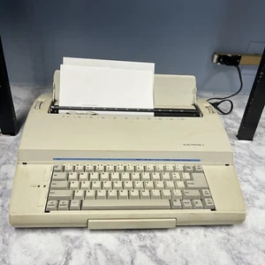 Sears Electronic 1 Portable Typewriter White Vintage Tested and Working - Picture 1 of 19