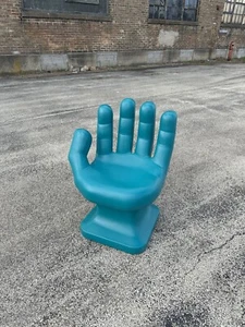Dark Teal LEFT Hand Shaped Chair 32" tall adult 70's Retro EAMES iCarly NEW - Picture 1 of 10